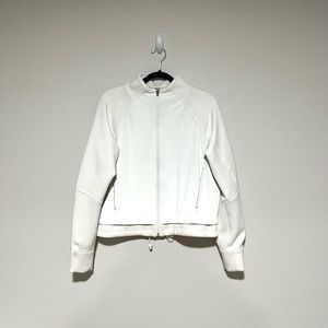Athleta- Heavyweight White Reflective Zip Up Jacket, Size Small